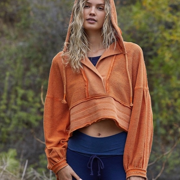 Free People Movement Half Court Orange Sweatshirt - Picture 2 of 7